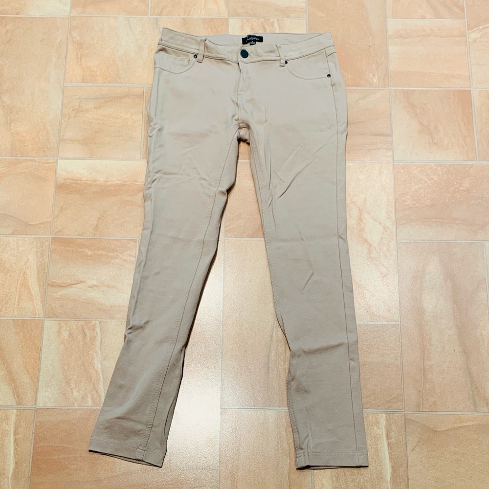 Labijou Women's Juniors Khaki Tan Low Rise Slim Skinny Stretchy Jegging Pants